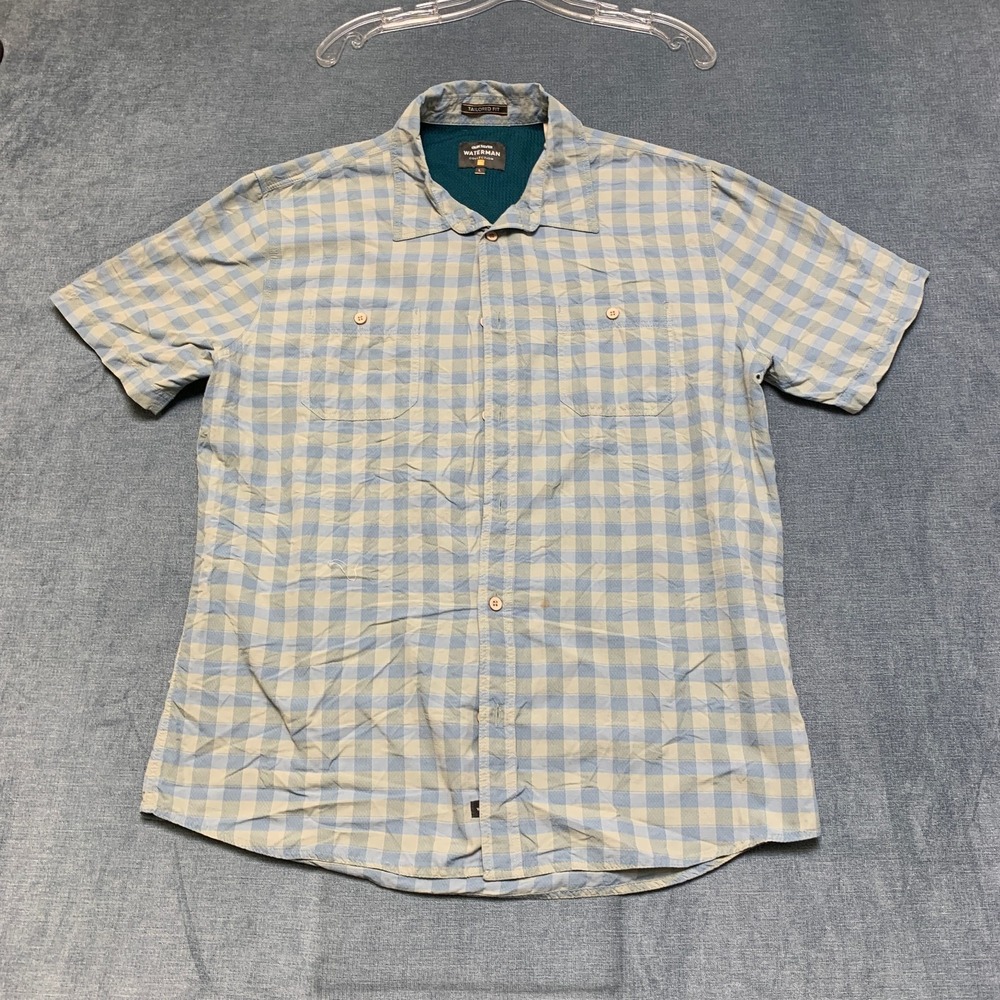 Quiksilver Waterman Collection Shirt Mens Large Multicolor Plaid Tailored Fit
